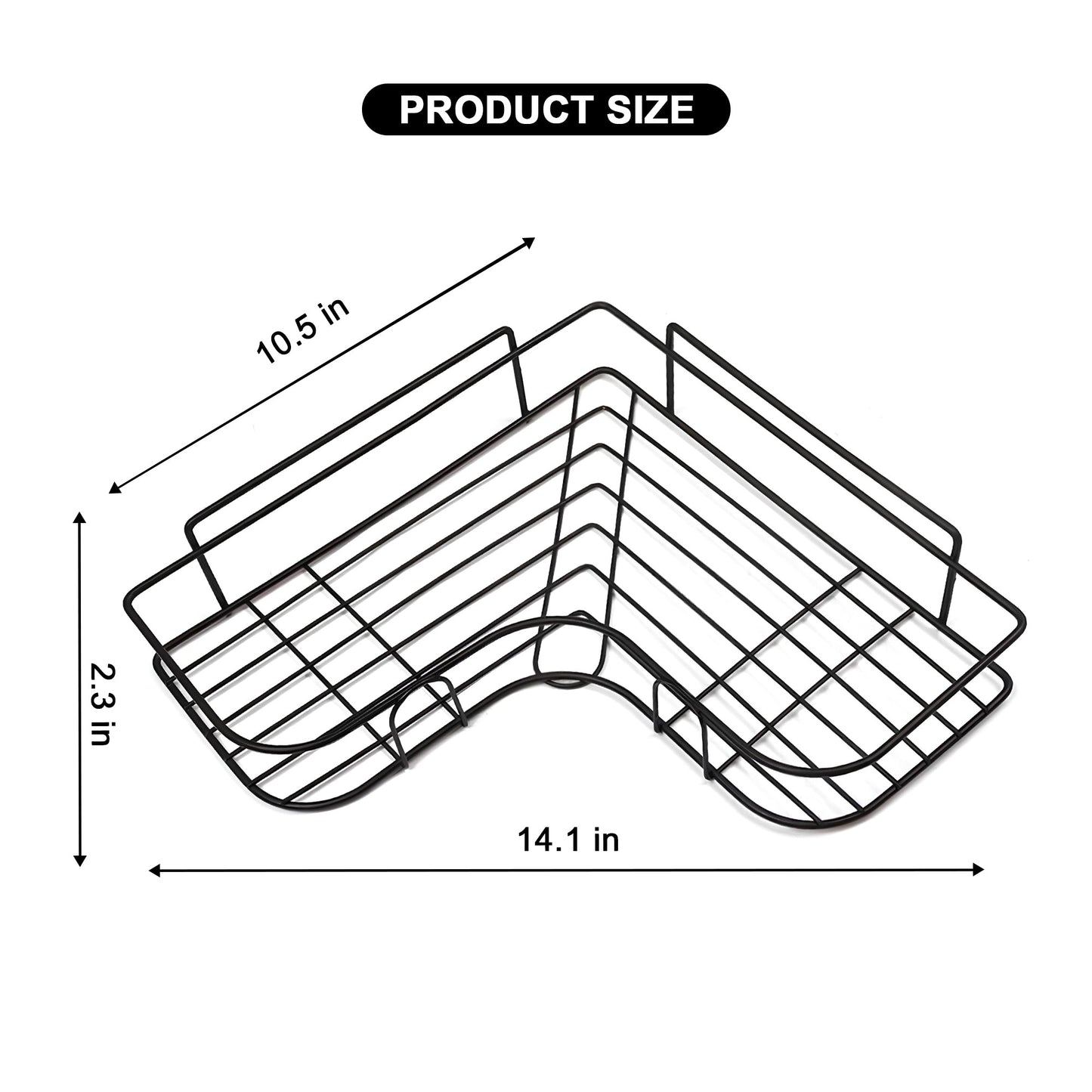 Wall-Mounted Metal Storage Rack with Hooks – No Drilling Bathroom & Kitchen Organiser