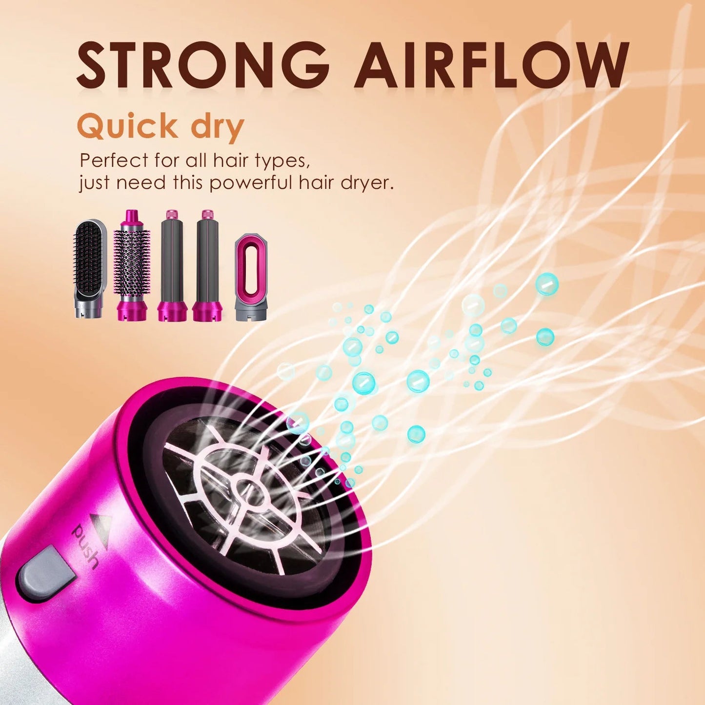 5 in 1 Hot Air Brush: Dry, Style, and Volumize with Ionic Technology