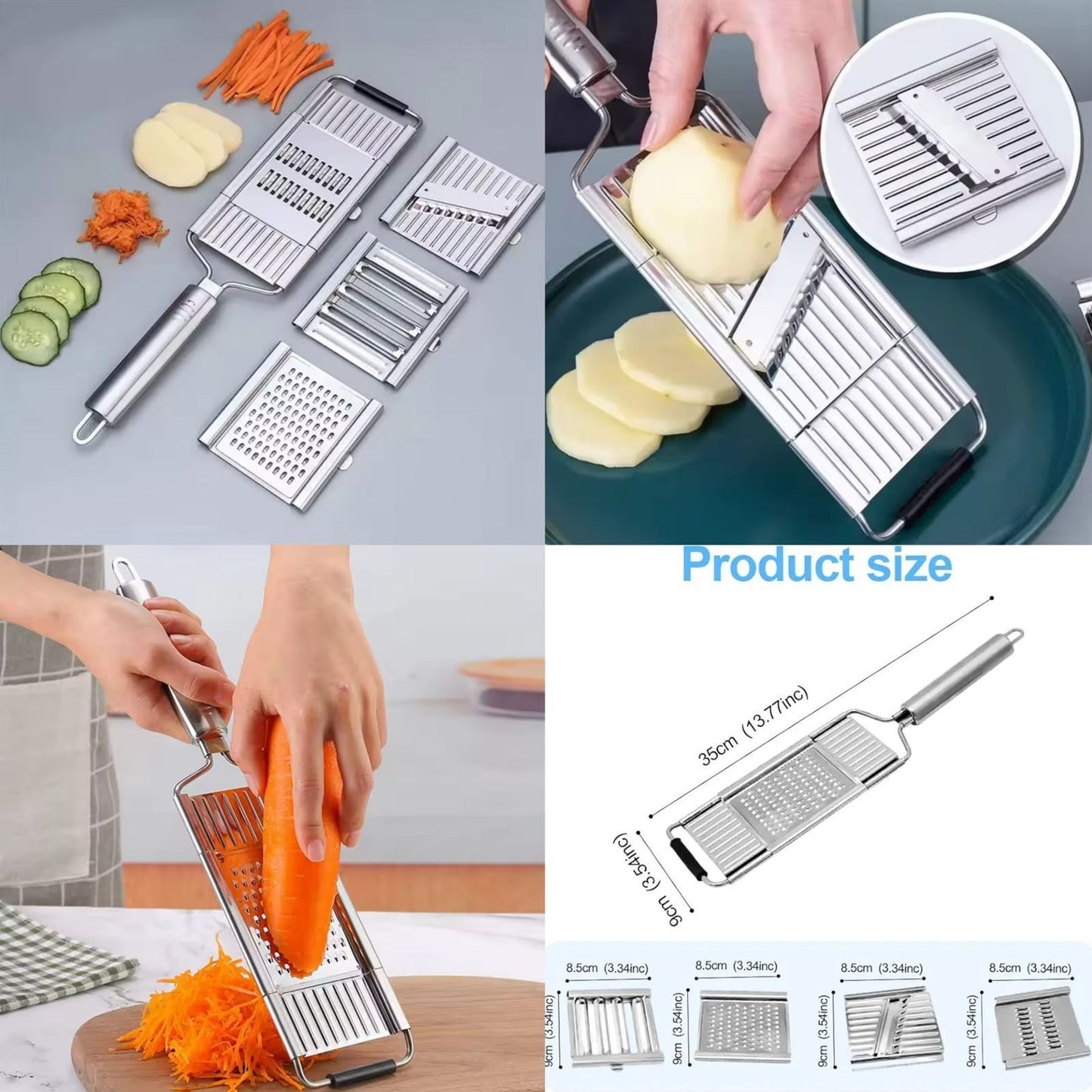 Stainless steel 5 in 1 vegetable cutter