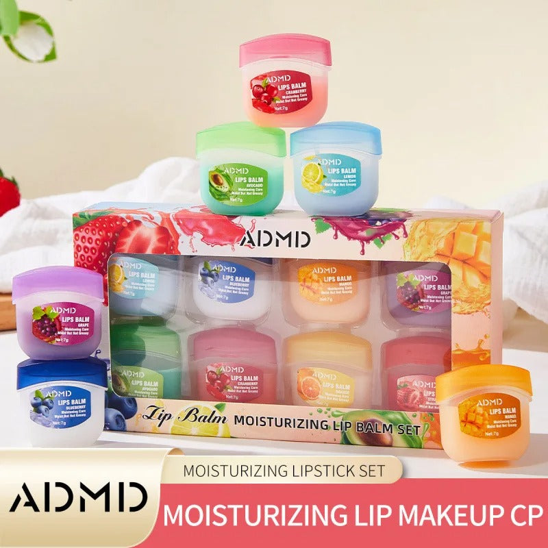 ADMD Moisturizing Lip Balm Set – 8 Pack Fruit Flavors Lip Care & Hydrating Repair