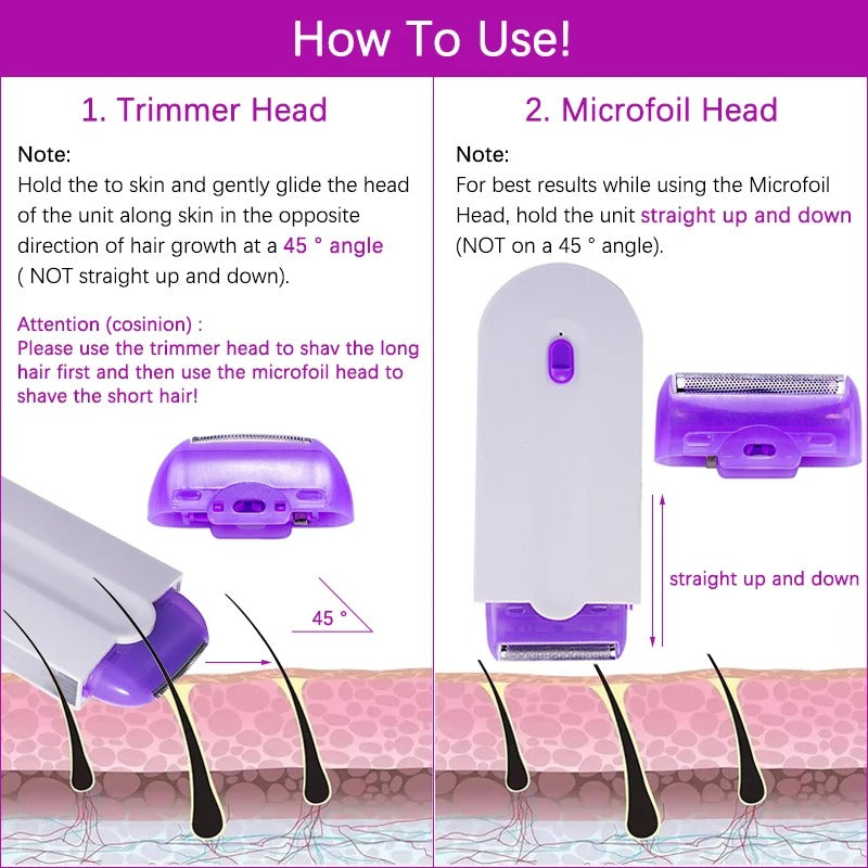 Painless Skin Touch Hair Trimmer For Women Face Leg Bikini Hand Body