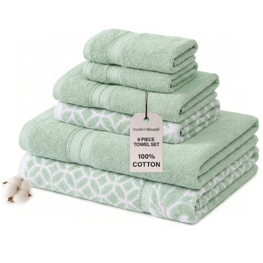 Lavish Home 6 Piece Bathroom Towels Set - 525 GSM 100% Cotton Bathroom Accessories - 2 Bath Sheets, 2 Hand Cloths , and 2 Wash Cloths - Soft Towel Set for Shower, Gym, Dorm, and Spa (Navy)