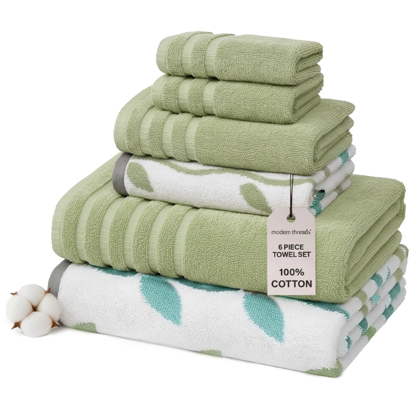 Lavish Home 6 Piece Bathroom Towels Set - 525 GSM 100% Cotton Bathroom Accessories - 2 Bath Sheets, 2 Hand Cloths , and 2 Wash Cloths - Soft Towel Set for Shower, Gym, Dorm, and Spa (Navy)