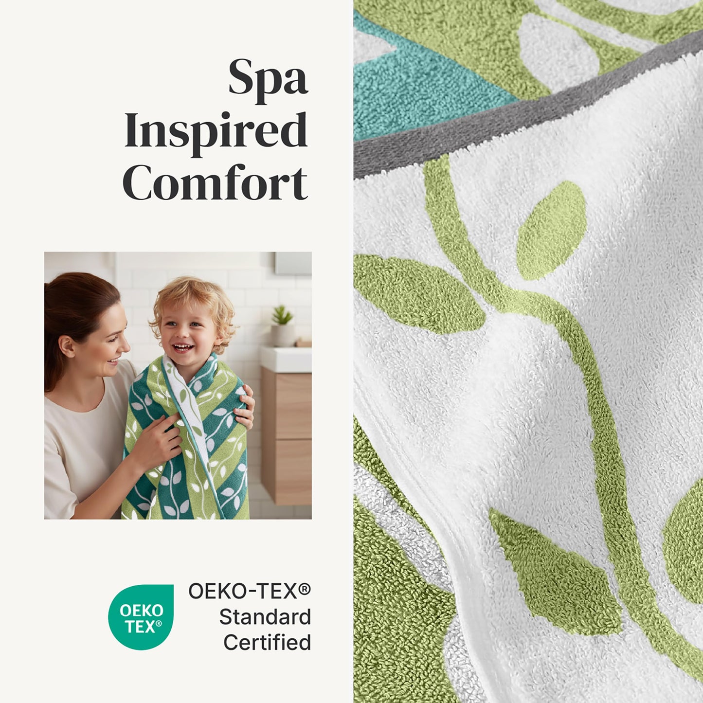 Lavish Home 6 Piece Bathroom Towels Set - 525 GSM 100% Cotton Bathroom Accessories - 2 Bath Sheets, 2 Hand Cloths , and 2 Wash Cloths - Soft Towel Set for Shower, Gym, Dorm, and Spa (Navy)